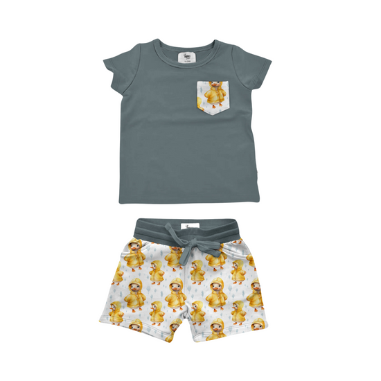 PITTER PATTER | DAYWEAR TERRY TEE + SHORTS SET | READY TO SHIP